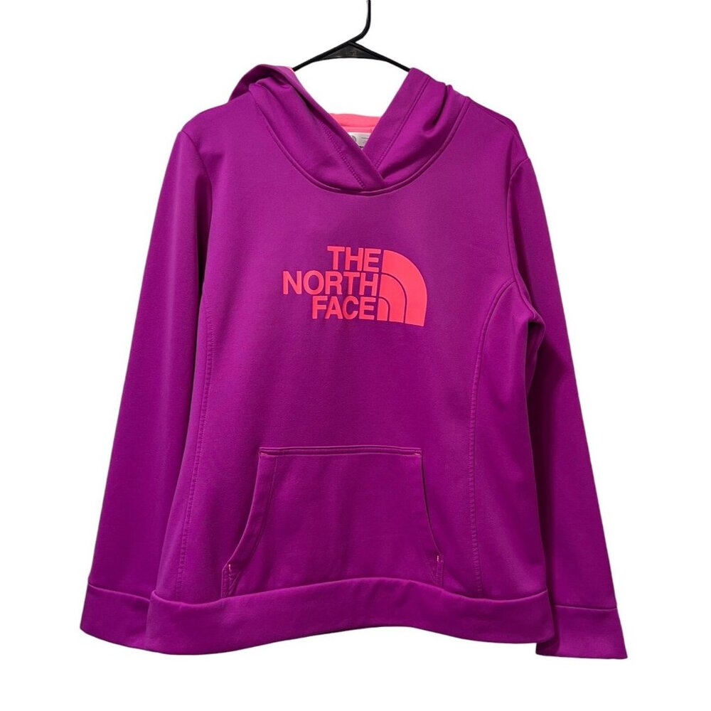 The North Face Women’s Hot Pink Pullover Hoodie Size Large Logo Kangaroo Pockets